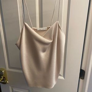 Alice and Olivia ivory silk tank